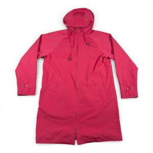 Vintage LL Bean Coat Womens MEDIUM Red Raincoat Hooded Outdoor Gorpcore Y2K